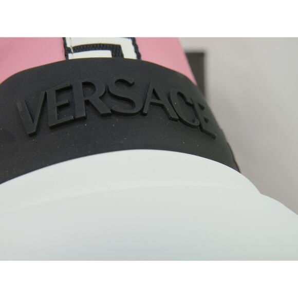 VERSACE SPLENDOR PINK WHITE LEATHER MEDUSA HEAD LOW TOP PLATFORM SNEAKERS 39 9 - Picture 4 of 12